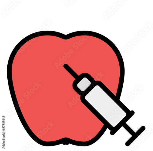 GMO Filled Line Icon Illustration