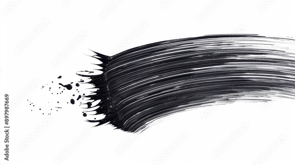 A handdrawn, isolated paintbrush stripe features a messy black ink splatter, showcasing a unique paint texture. Perfect for artistic designs. A handdrawn, isolated paintbrush stripe features a messy black ink splatter, showcasing a unique paint texture. Perfect for artistic designs.