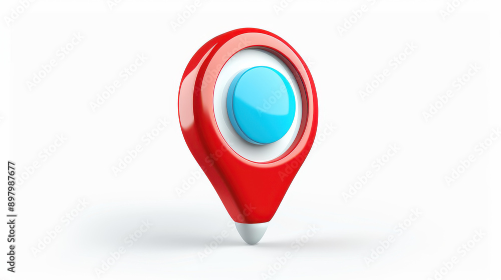 3D location flag icon on white backdrop, highlighting the importance of destination mapping and navigation for travelers. 3D location flag icon on white backdrop, highlighting the importance of destination mapping and navigation for travelers.