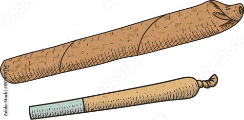 joint and blunt vintage hand drawn style
