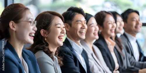 Joyful Office Team Laughter and Positivity in Workplace