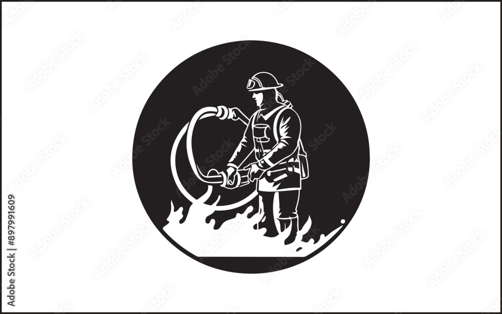 Fireman gesture silhouette. Good use for symbol, logo, web icon, mascot, sign, or any design you want. accident, emblem, emergency, firefighters, extinguishing, emergency exit, lifestyles, protective