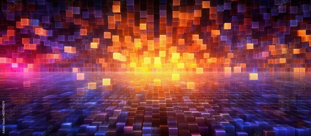 Abstract Digital Landscape with a Glowing Center Abstract Digital Landscape with a Glowing Center
