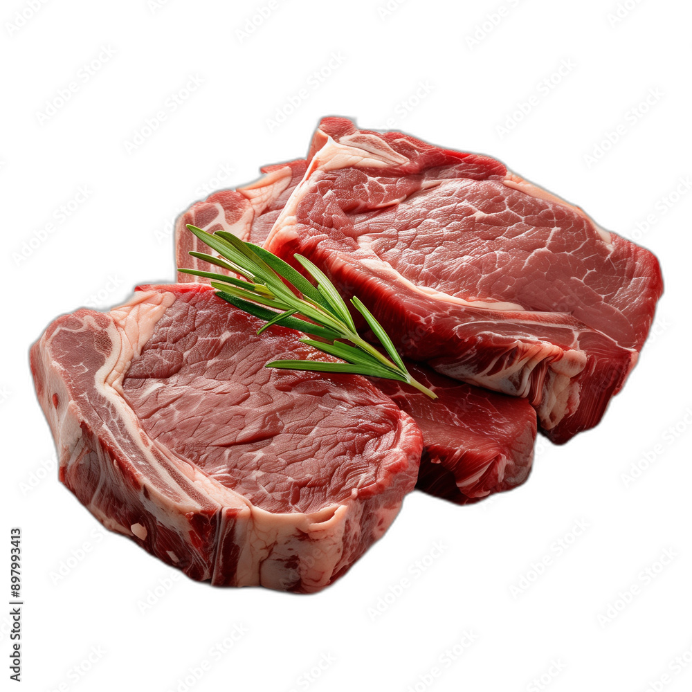 Succulent Beef Steaks Set on Transparent Background Succulent Beef Steaks Set on Transparent Background