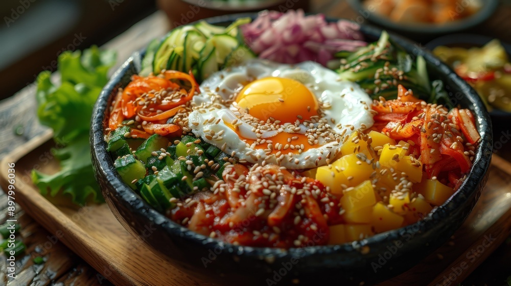 Delicious korean bibimbap - generative ai Delicious korean bibimbap - generative ai