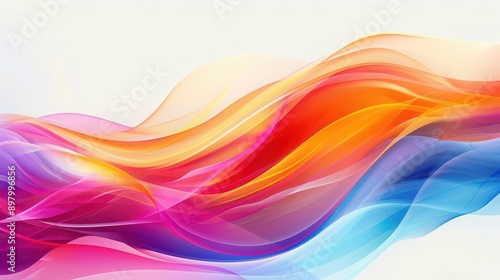 Abstract colorful flowing fabric on white background. For artwork of  leaflet, and poster design, wall art space,  website, and media decor. Commercial use, 300 dpi. 
