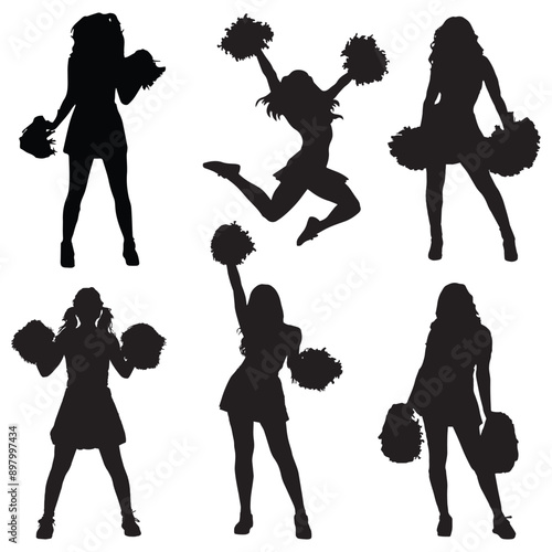 Cheerleading Silhouette Vector Illustration