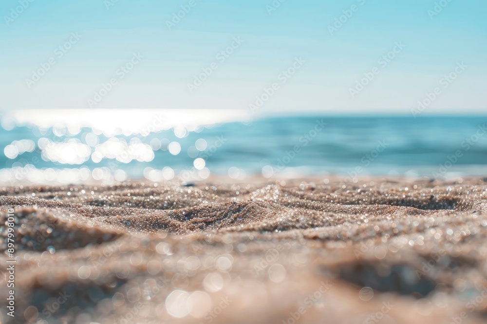beautiful beach with sand and the sea in the background out of focus during the day in high resolution and sharpness HD - generative ai beautiful beach with sand and the sea in the background out of focus during the day in high resolution and sharpness HD - generative ai
