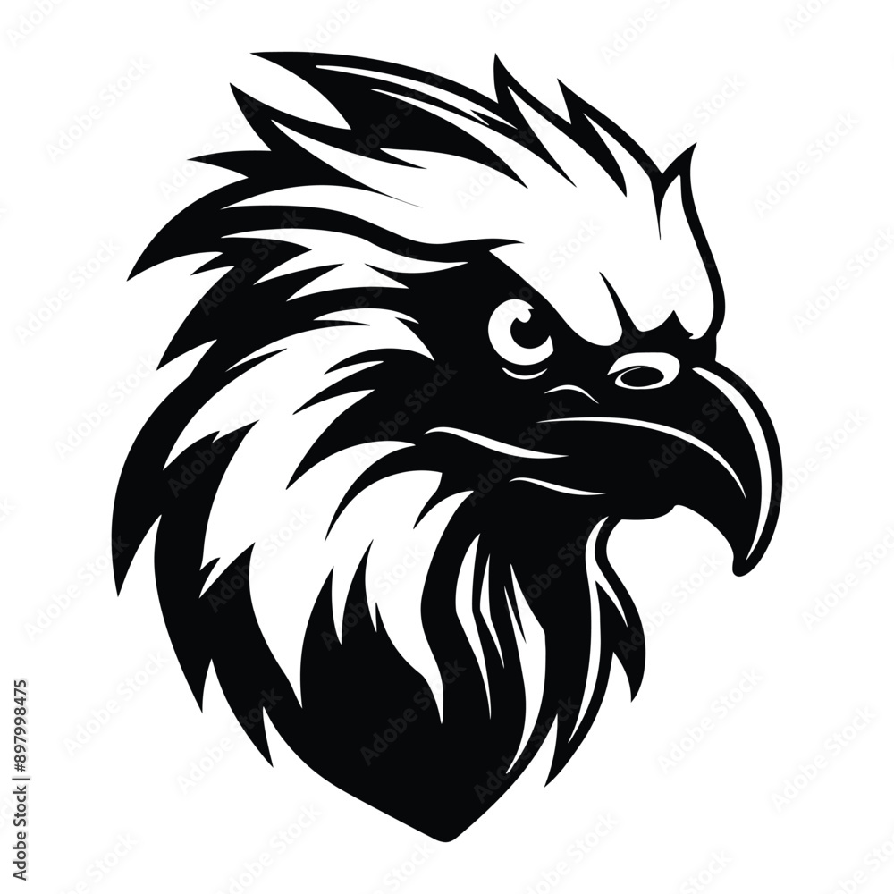 Fototapeta premium Eagle Head Logo Line Art Vector Illustration 