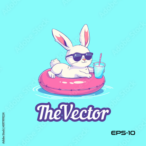Bunny chill logo, vector, mascot, character, illustration