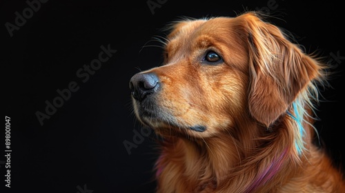 Obraz na płótnie Golden retriever portrait in studio - generative ai