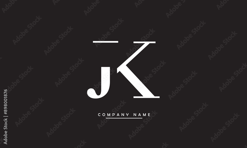 JK, KJ, J, K Abstract Letters Logo Monogram JK, KJ, J, K Abstract Letters Logo Monogram