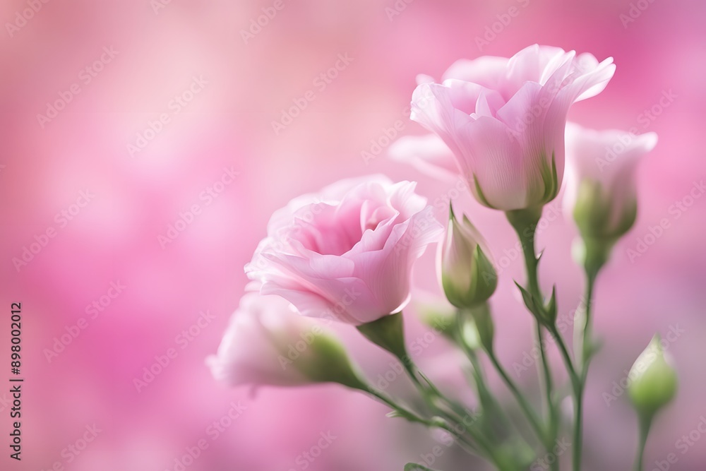 Lisianthus flower bokeh background, AI generated