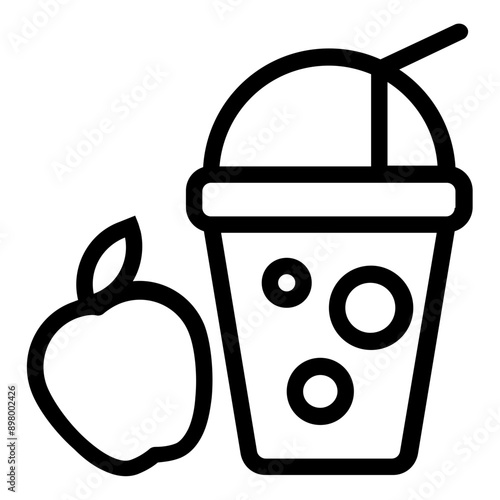 Smothie Line Icon Illustration