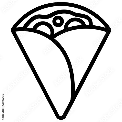 Crepe Line Icon Illustration