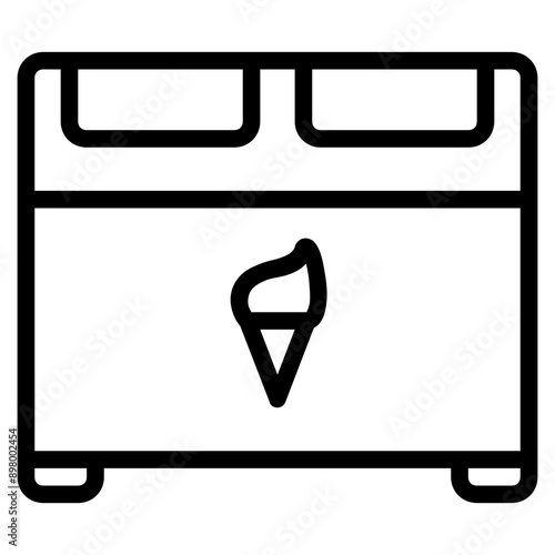 Freezer Line Icon Illustration
