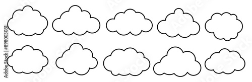 Simple Cloud Outline Set
