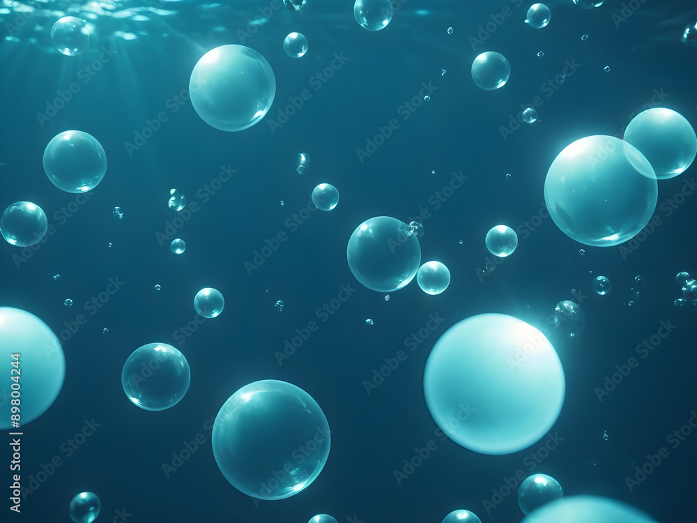 Underwater bubbles background with a light blue gradient Underwater bubbles background with a light blue gradient
