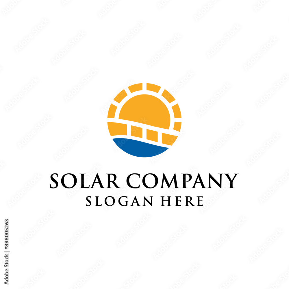 Fototapeta premium A VERY SIMPLE AND MODERN SOLAR POWER COMPANY CONCEPT