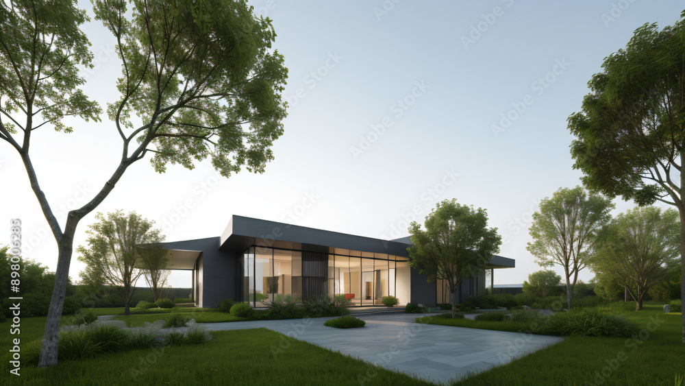 Modern Minimalist House with Pool and Garden Modern Minimalist House with Pool and Garden