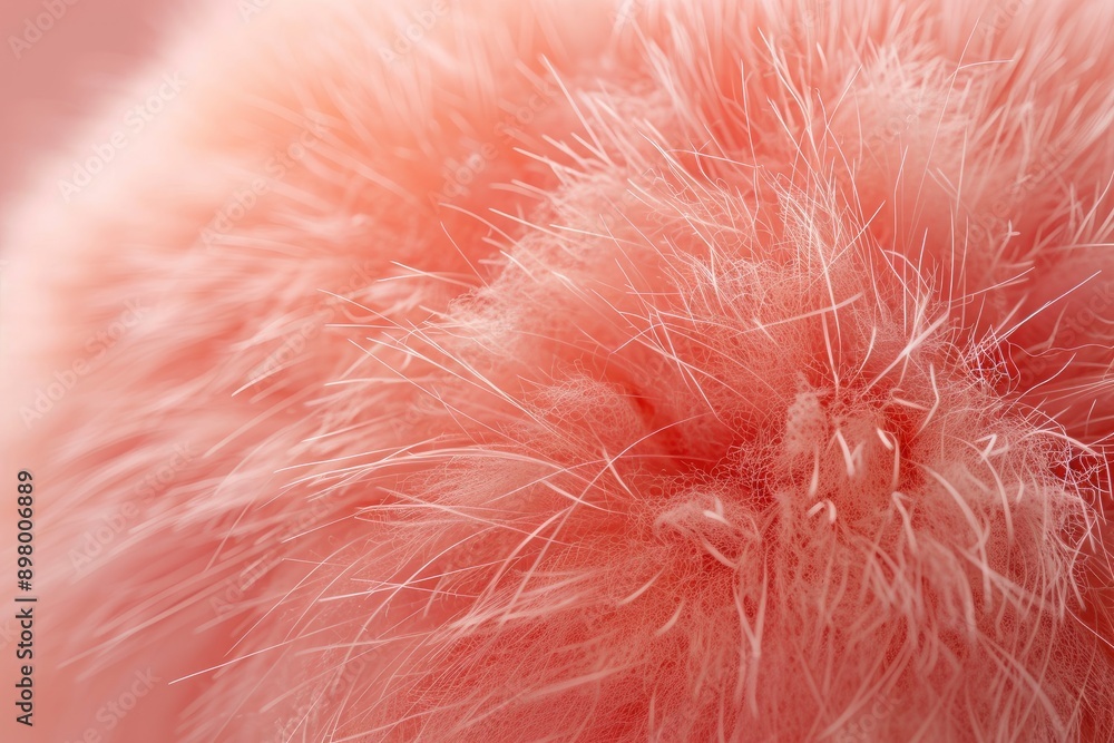 Macro shot of furry abstract ball colored in Peach Fuzz - color of the year 2024 - generative ai Macro shot of furry abstract ball colored in Peach Fuzz - color of the year 2024 - generative ai