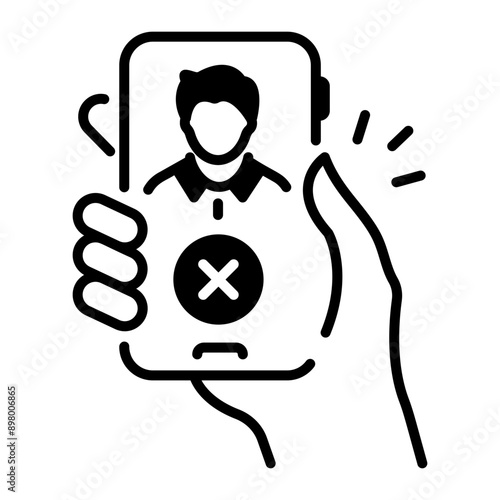 A boycott outline style icon 