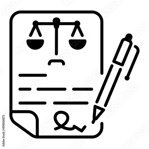 An amendment icon designed in line style 