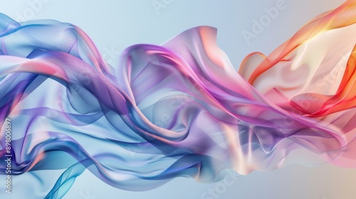 A colorful, flowing piece of fabric with a blue, purple, and pink hue