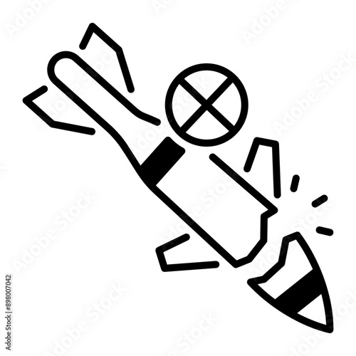 An outline style icon of no war 