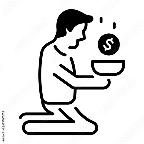 An outline style icon of poverty 