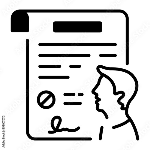 An outline style icon of petition 