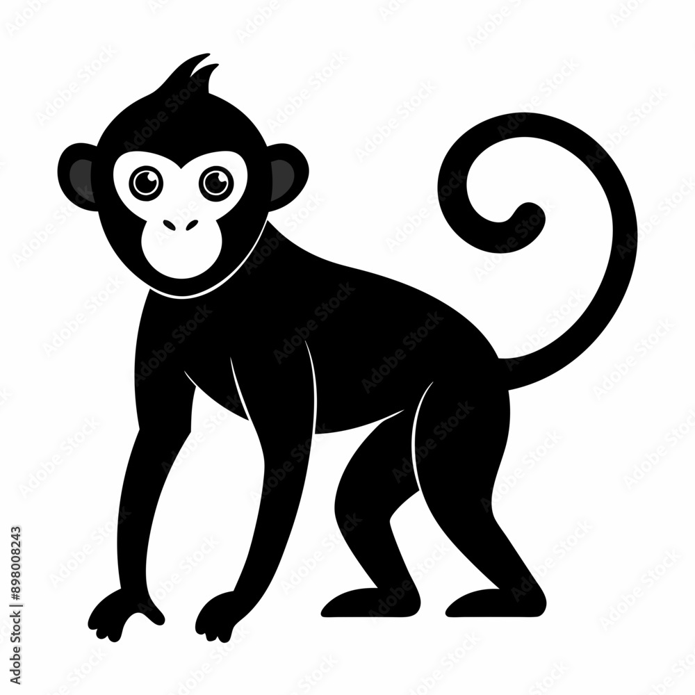 Monkey silhouettes on white background. Monkey silhouettes on white background.