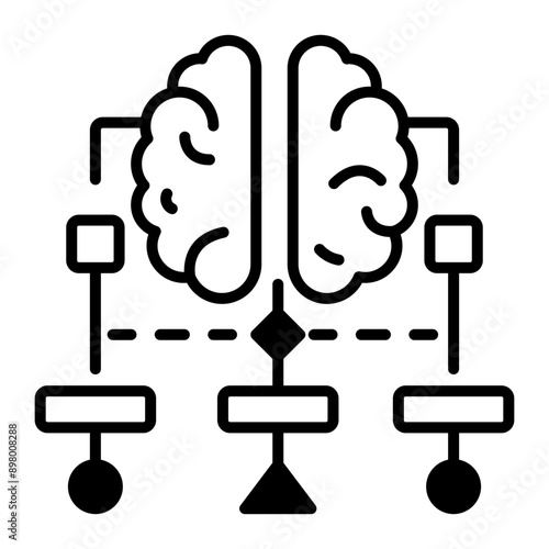 A linear style icon of ai classification