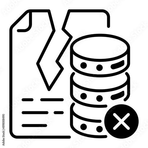 Corrupt data icon in line style