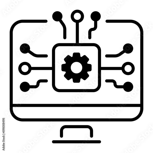 Fotografie Embedded device icon in outline style