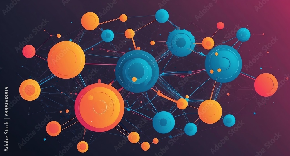 colorful machine learning nodes ai concept technology abstract background with copy space colorful machine learning nodes ai concept technology abstract background with copy space