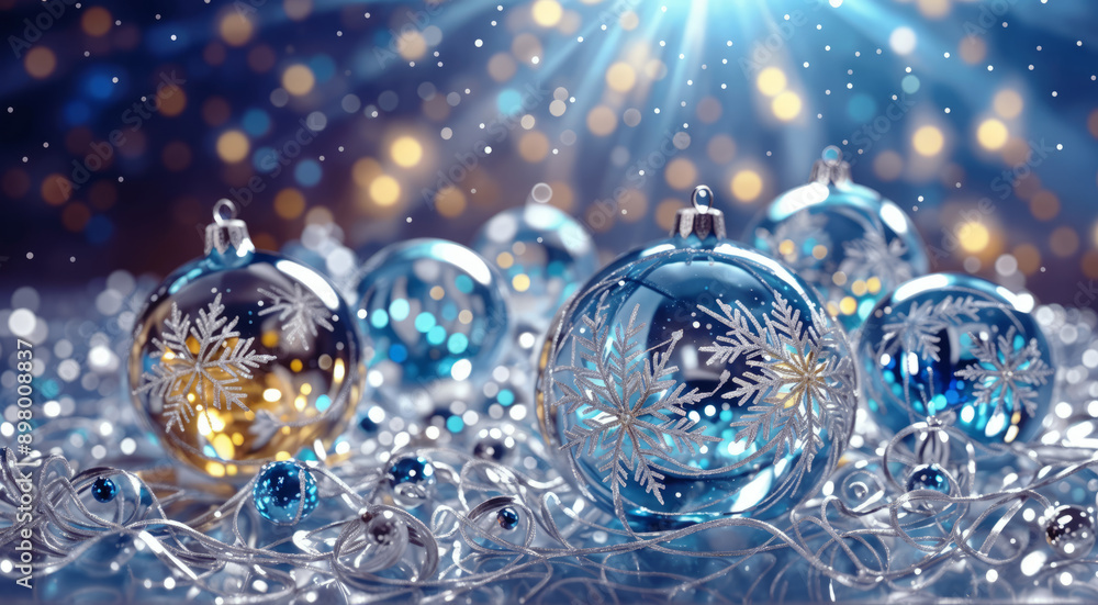 New Year's Eve Background with Glass Balls New Year's Eve Background with Glass Balls