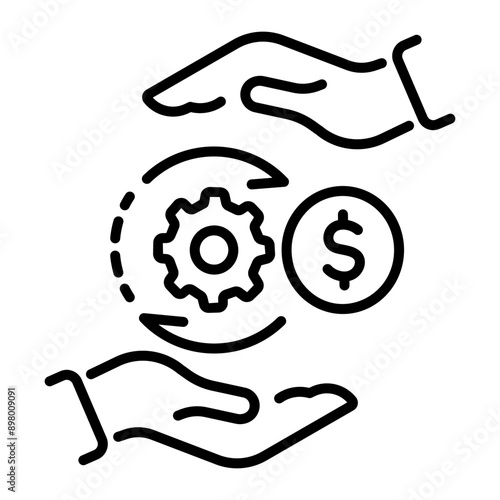 A linear icon of finance management 