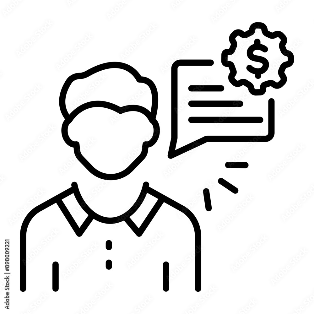 A line style icon of financial advisor A line style icon of financial advisor