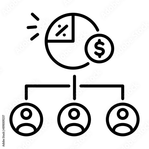 An icon of dividends in line style 