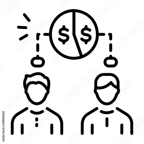 Line style icon of shareholders
