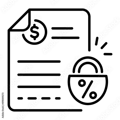 An outline icon of fixed interest document 