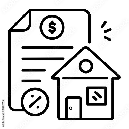 An outline style icon of estate tax document 