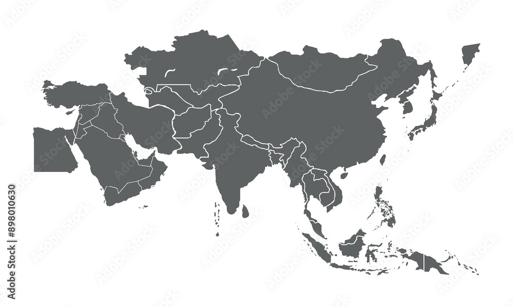 Asia map isolated on white background.for website layouts, background,education,precise, customizable,Travel worldwide, map silhouette backdrop,earth geography, political,reports. Asia map isolated on white background.for website layouts, background,education,precise, customizable,Travel worldwide, map silhouette backdrop,earth geography, political,reports.