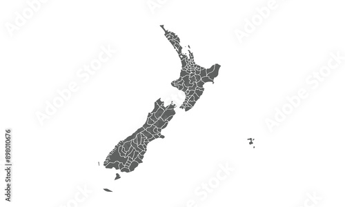 New Zealand map isolated on white background.for website layouts, background,education,precise, customizable,Travel worldwide, map silhouette backdrop,earth geography, political,reports.