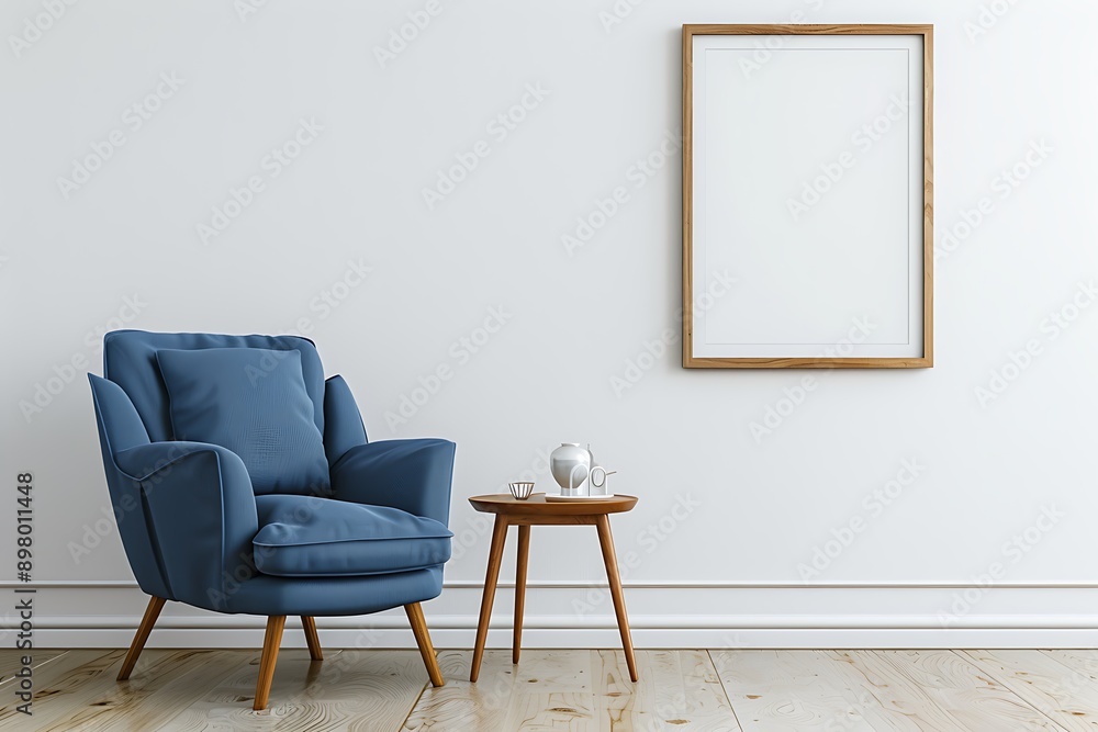 blue armchair in a room blue armchair in a room