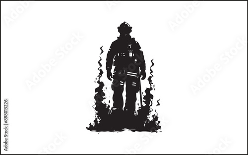 Fireman gesture silhouette. Good use for symbol, logo, web icon, mascot, sign, or any design you want. accident, emblem, emergency, firefighters, extinguishing, emergency exit, lifestyles, protective