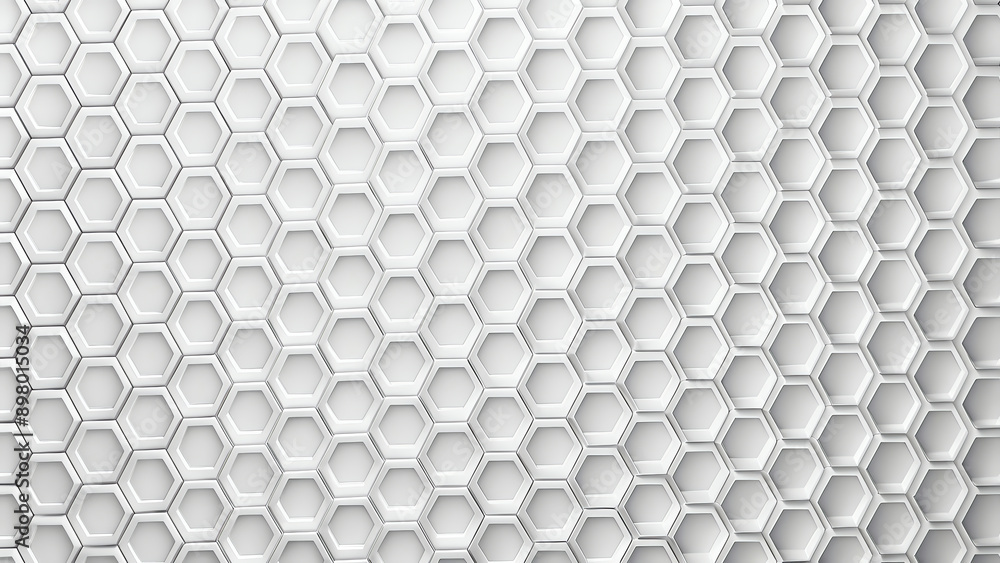 Naklejka premium Seamless white geometric pattern with hexagon shapes and a textured background