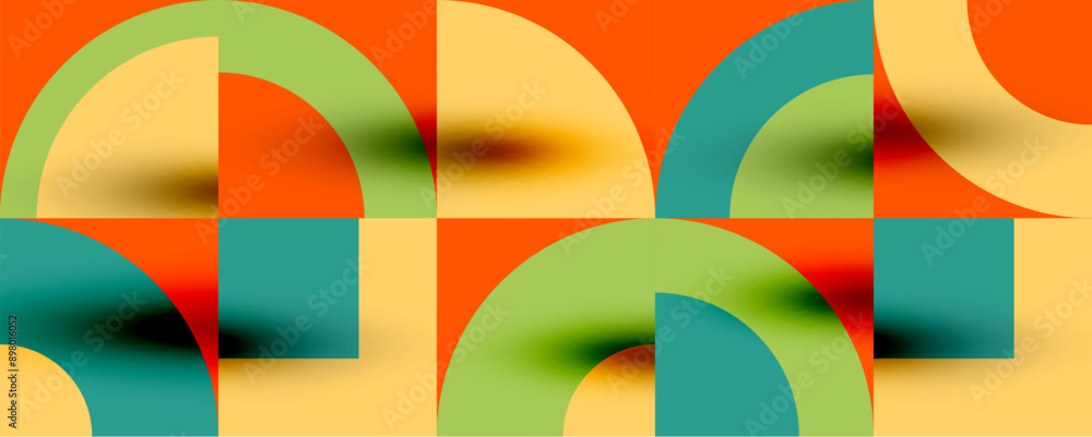 Neo memphis geometric pattern with circles, squares. Pop art abstract background for covers, banners, flyers and posters and other templates Neo memphis geometric pattern with circles, squares. Pop art abstract background for covers, banners, flyers and posters and other templates