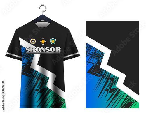 Football soccer jersey design. Sport t shirt design for sublimation.